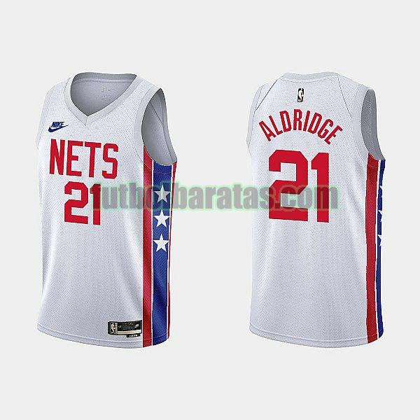 camiseta 2022-2023 lamarcus aldridge 21 brooklyn nets blanco hombre