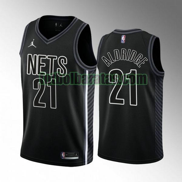 camiseta 2022-2023 lamarcus aldridge 21 brooklyn nets negro hombre
