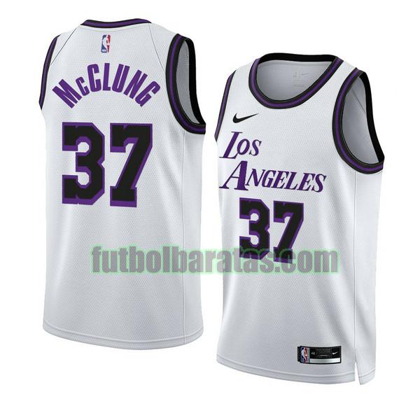 camiseta 2022-2023 mac mcclung 37 los angeles lakers blanco hombre