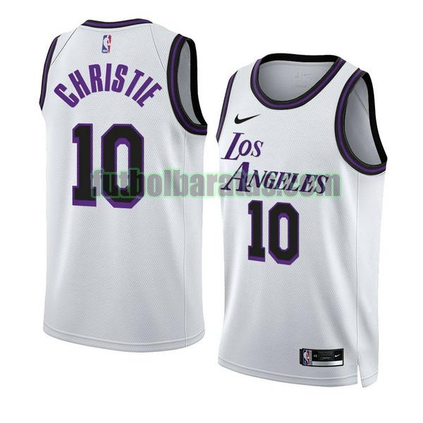 camiseta 2022-2023 max christie 10 los angeles lakers blanco hombre