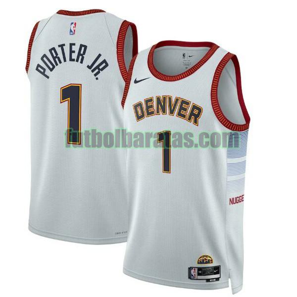 camiseta 2022-2023 michael porter jr 1 denver nuggets blanco hombre