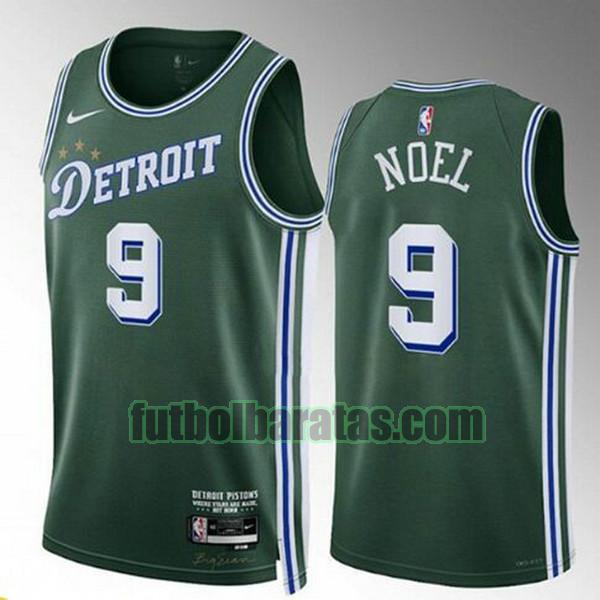 camiseta 2022-2023 nerlens noel 9 detroit pistons verde hombre