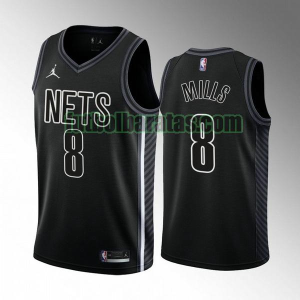 camiseta 2022-2023 patty mills 8 brooklyn nets negro hombre