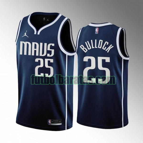 camiseta 2022-2023 reggie bullock 25 dallas mavericks azul hombre