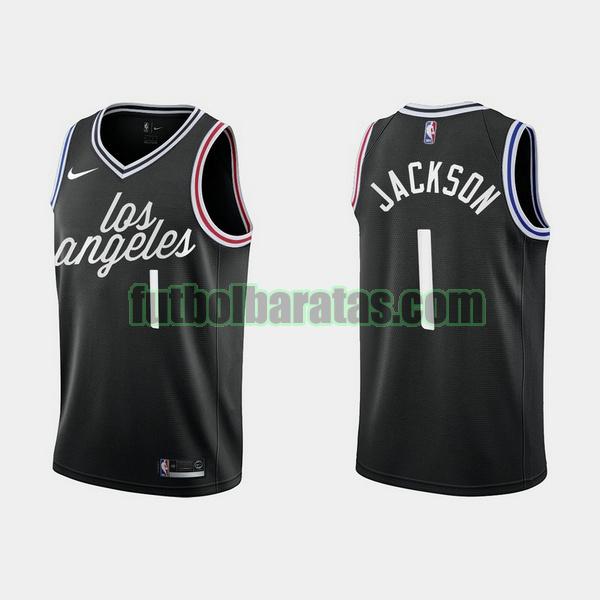 camiseta 2022-2023 reggie jackson 1 los angeles clippers negro hombre