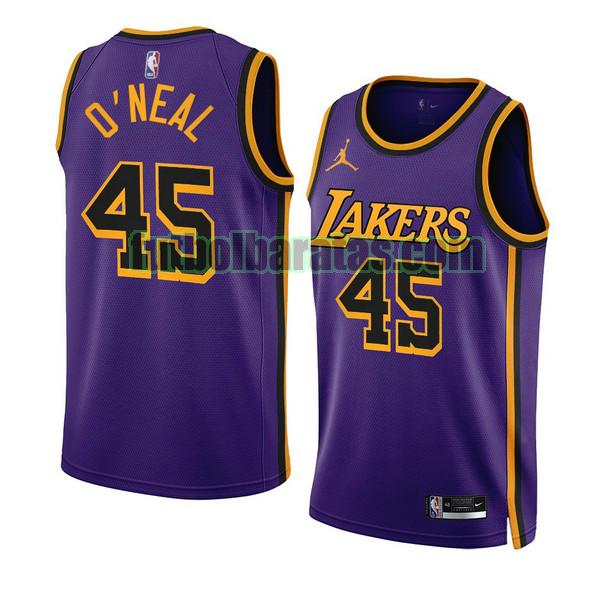 camiseta 2022-2023 shareef o'neal 45 los angeles lakers púrpura hombre