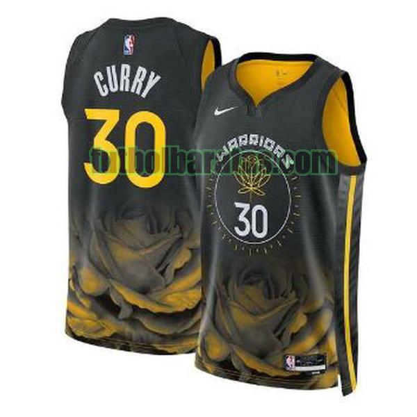 camiseta 2022-2023 stephen curry 30 golden state warriors negro hombre