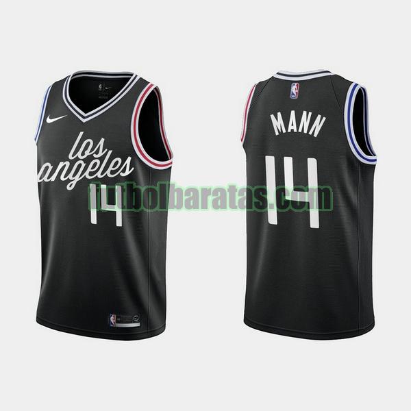 camiseta 2022-2023 terance mann 14 los angeles clippers negro hombre