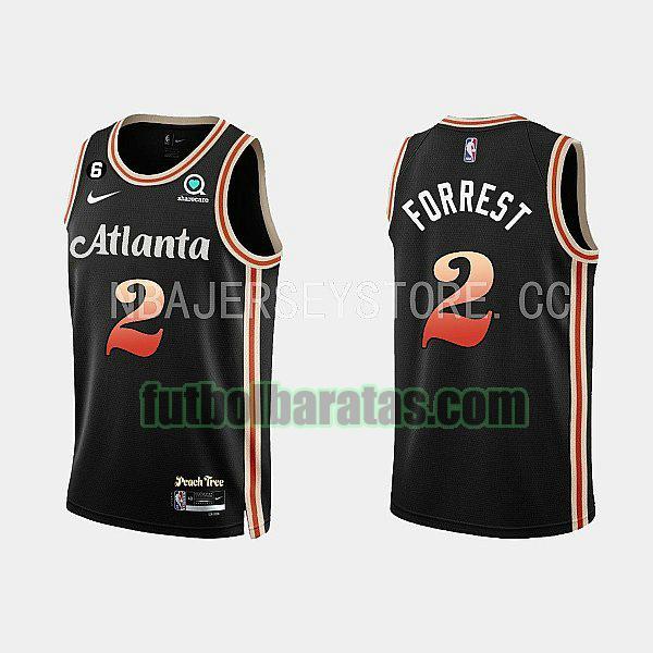 camiseta 2022-2023 trent forrest 2 atlanta hawks negro hombre