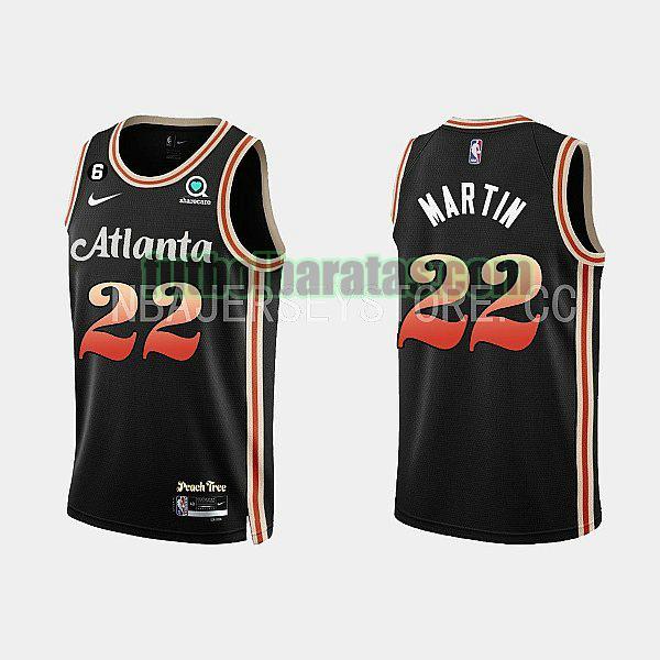 camiseta 2022-2023 tyrese martin 22 atlanta hawks negro hombre