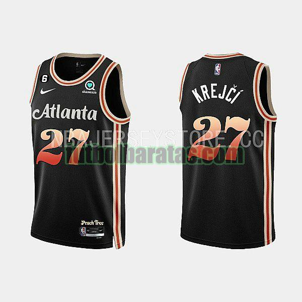 camiseta 2022-2023 vit krejci 27 atlanta hawks negro hombre