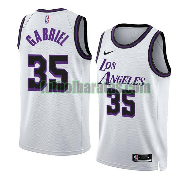 camiseta 2022-2023 wenyen gabriel 35 los angeles lakers blanco hombre