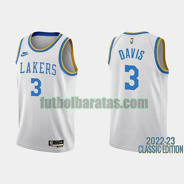 camiseta 2022-23 anthony davis 3 los angeles lakers blanco hombre