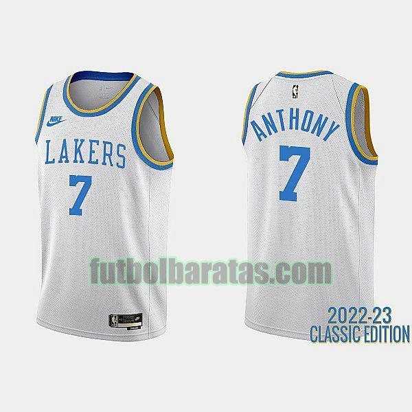 camiseta 2022-23 carmelo anthony 7 los angeles lakers blanco hombre