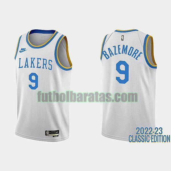 camiseta 2022-23 kentbazemore 9 los angeles lakers blanco hombre