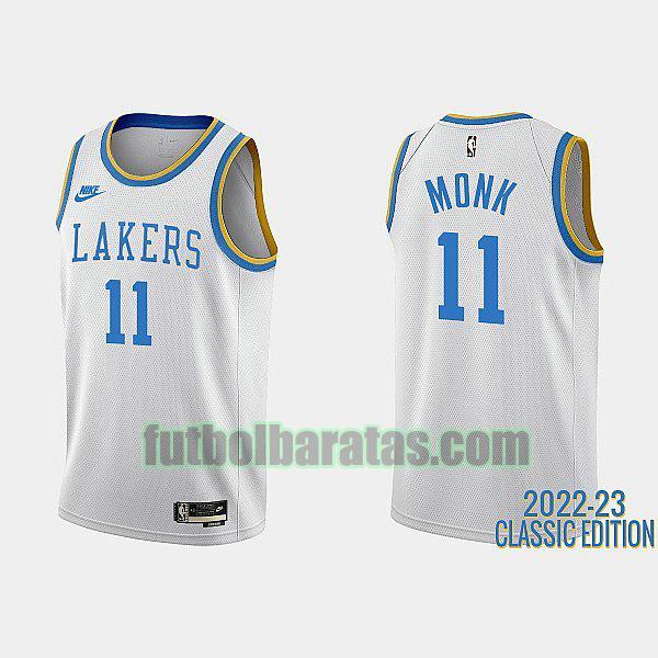 camiseta 2022-23 malik monk 11 los angeles lakers blanco hombre