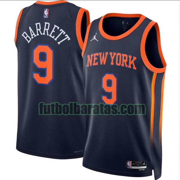 camiseta 2022 2023 barrett 9 new york knicks negro hombre