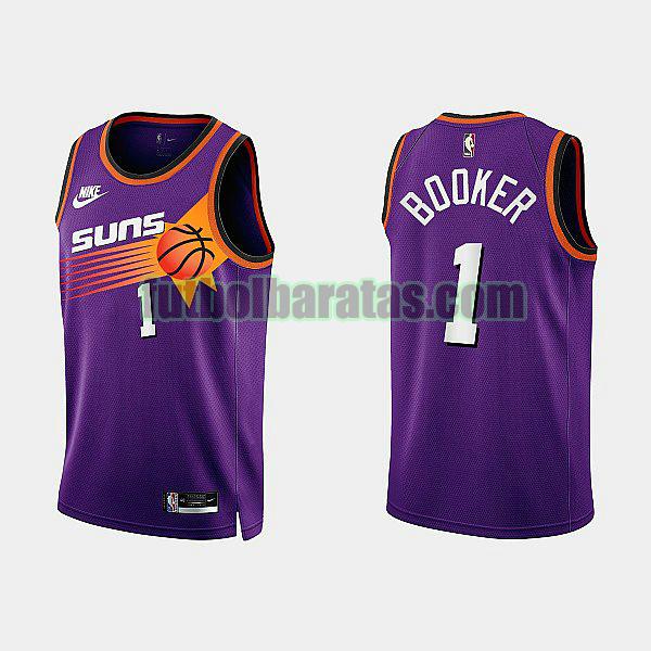 camiseta 2022 2023 booker 1 phoenix suns purple hombre