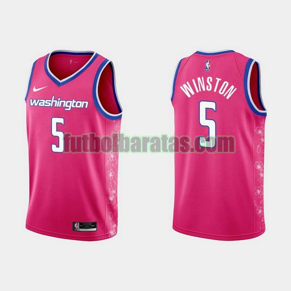 camiseta 2022 2023 cassius winston 5 washington wizards rosa hombre