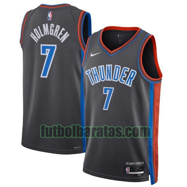 camiseta 2022 2023 chet holmgren 7 oklahoma city thunder negro hombre