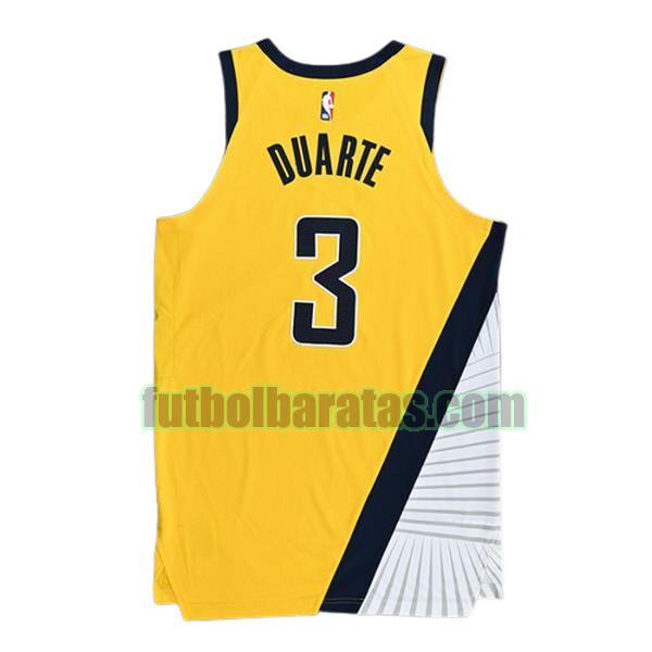 camiseta 2022 2023 chris duarte 3 indiana pacers amarillo hombre