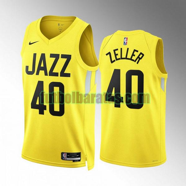 camiseta 2022 2023 cody zeller 40 utah jazz amarillo hombre