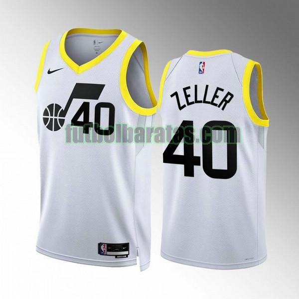 camiseta 2022 2023 cody zeller 40 utah jazz blanco hombre