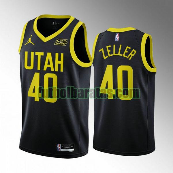 camiseta 2022 2023 cody zeller 40 utah jazz negro hombre