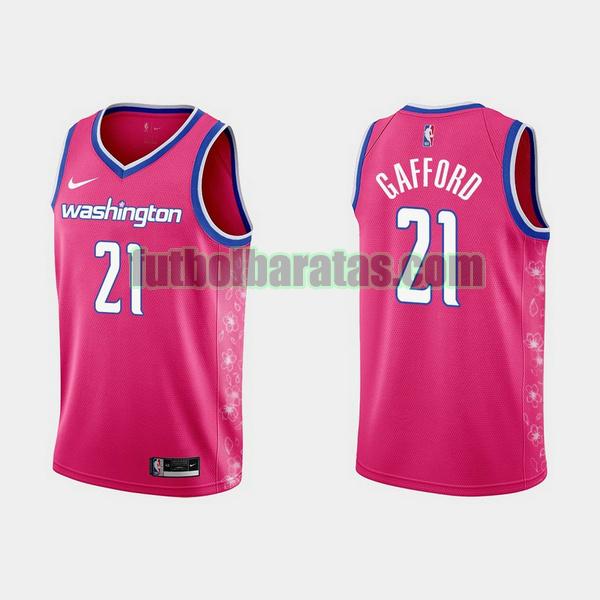 camiseta 2022 2023 daniel gafford 21 washington wizards rosa hombre