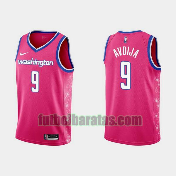 camiseta 2022 2023 deni avdija 9 washington wizards rosa hombre