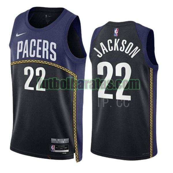 camiseta 2022 2023 isaiah jackson 22 indiana pacers azul hombre