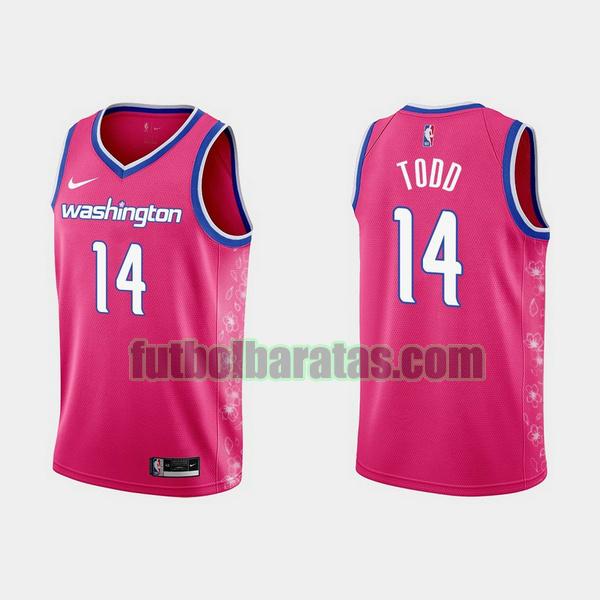 camiseta 2022 2023 isaiah todd 14 washington wizards rosa hombre