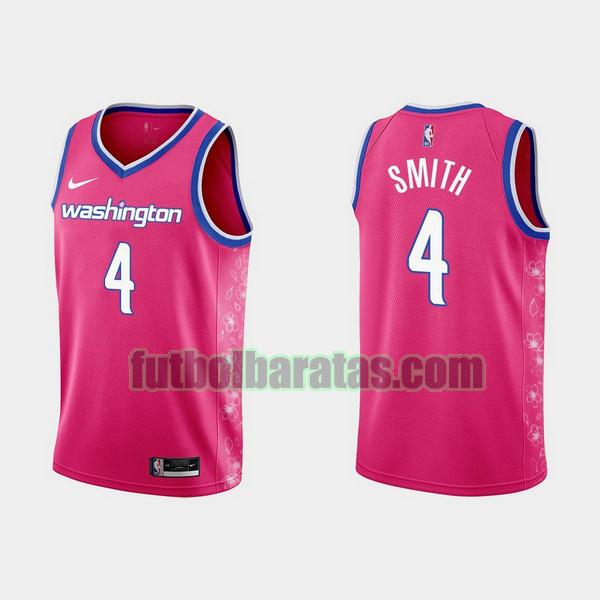 camiseta 2022 2023 ish smith 4 washington wizards rosa hombre