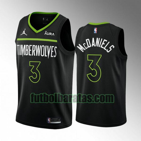 camiseta 2022 2023 jaden mcdaniels 3 minnesota timberwolves negro hombre