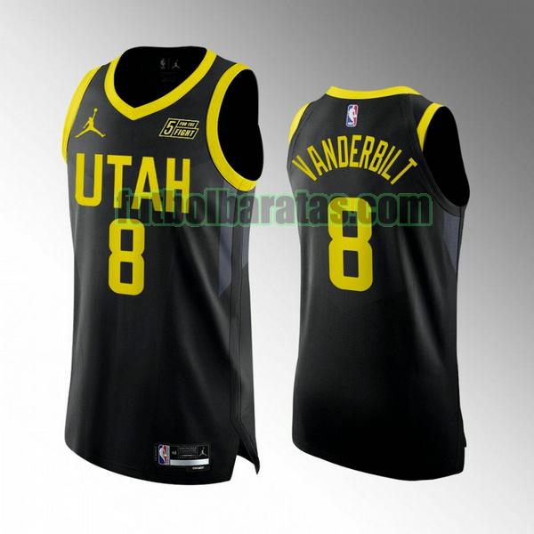 camiseta 2022 2023 jarred vanderbilt 8 utah jazz negro hombre