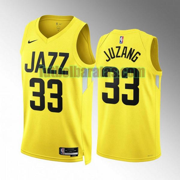camiseta 2022 2023 johnny juzang 33 utah jazz amarillo hombre
