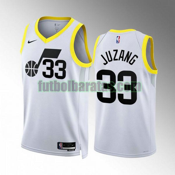 camiseta 2022 2023 johnny juzang 33 utah jazz blanco hombre