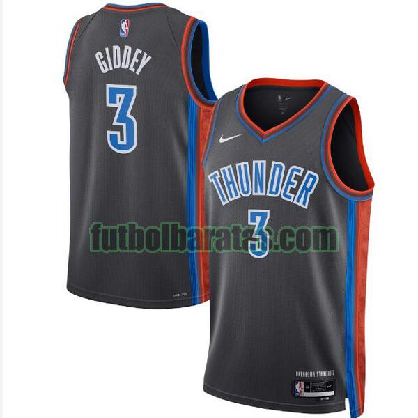 camiseta 2022 2023 josh giddey 3 oklahoma city thunder negro hombre