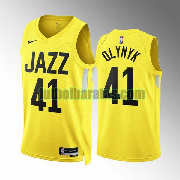 camiseta 2022 2023 kelly olynyk 41 utah jazz amarillo hombre