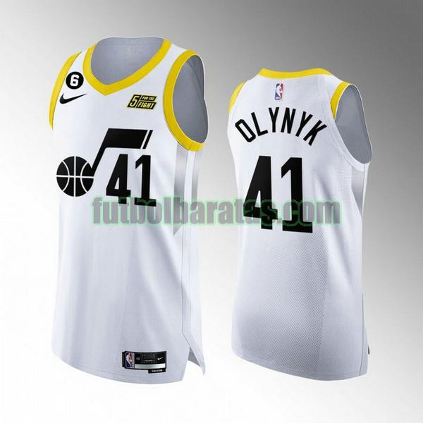 camiseta 2022 2023 kelly olynyk 41 utah jazz blanco hombre