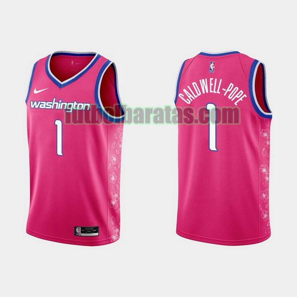 camiseta 2022 2023 kentavious caldwell 1 washington wizards rosa hombre