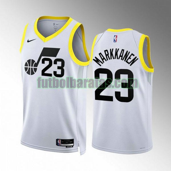 camiseta 2022 2023 lauri markkanen 23 utah jazz blanco hombre