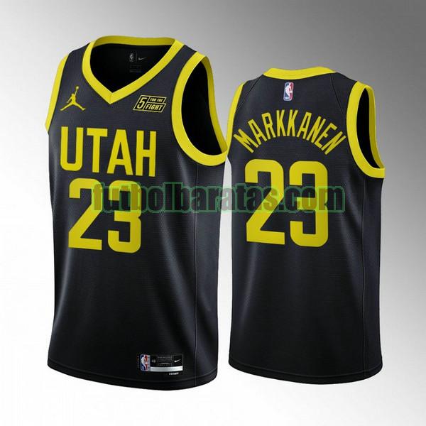 camiseta 2022 2023 lauri markkanen 23 utah jazz negro hombre