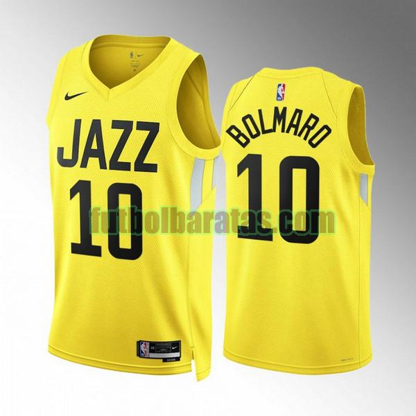 camiseta 2022 2023 leandro bolmaro 10 utah jazz amarillo hombre