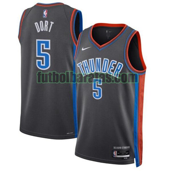 camiseta 2022 2023 luguentz dort 5 oklahoma city thunder negro hombre