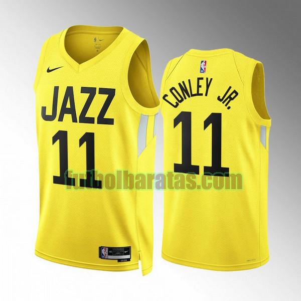 camiseta 2022 2023 mike conley jr. 11 utah jazz amarillo hombre