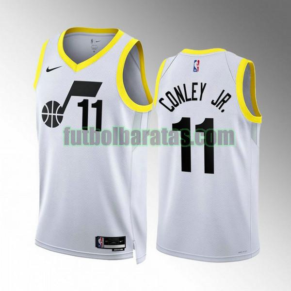 camiseta 2022 2023 mike conley jr. 11 utah jazz blanco hombre