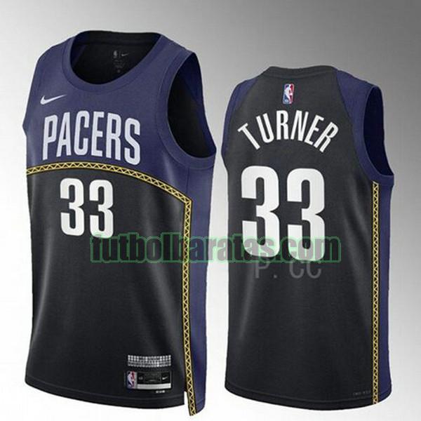 camiseta 2022 2023 myles turner 33 indiana pacers azul hombre