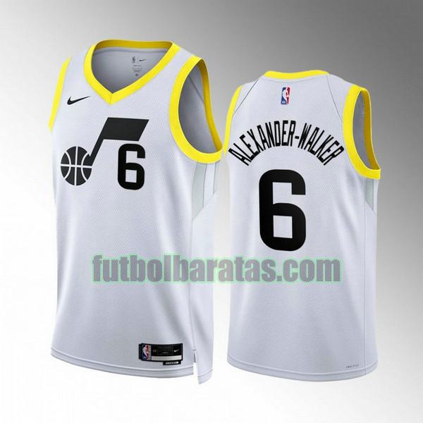 camiseta 2022 2023 nickeil alexander-walker 6 utah jazz blanco hombre