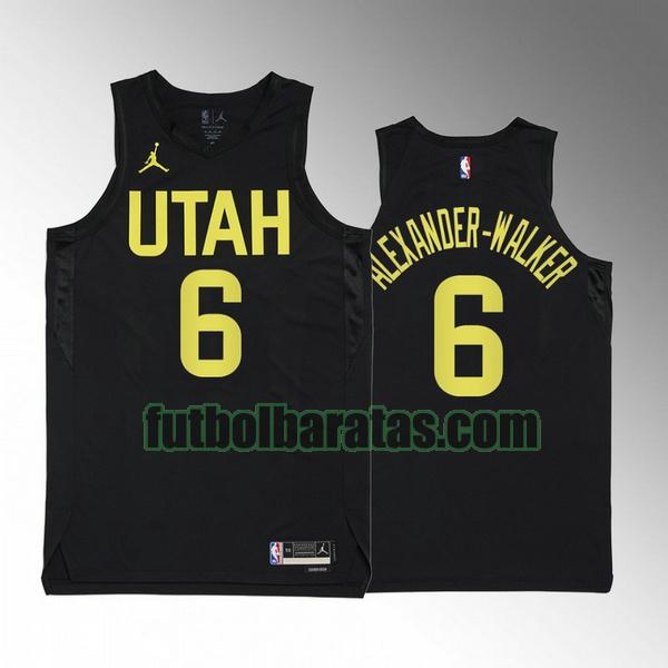 camiseta 2022 2023 nickeil alexander-walker 6 utah jazz negro hombre